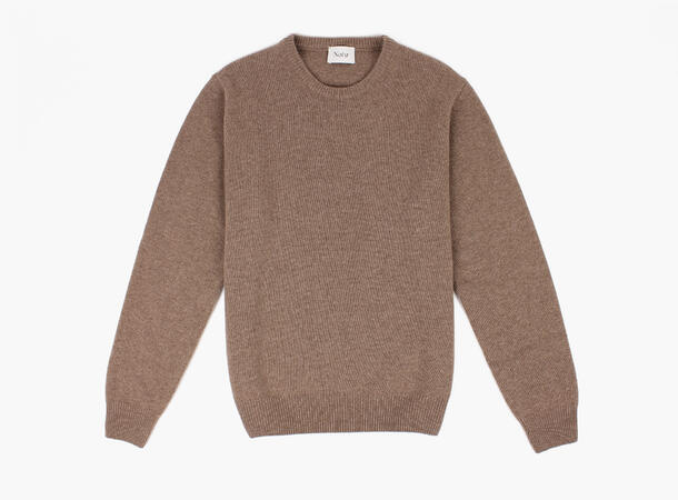 NOHR 100% Ullgenser Rund Hals Lys Brun 19 Brown L 