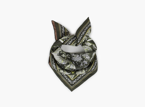 NOHR Alex Silk Scarf 65 x 65 cm Mørk olivengrønn 89 