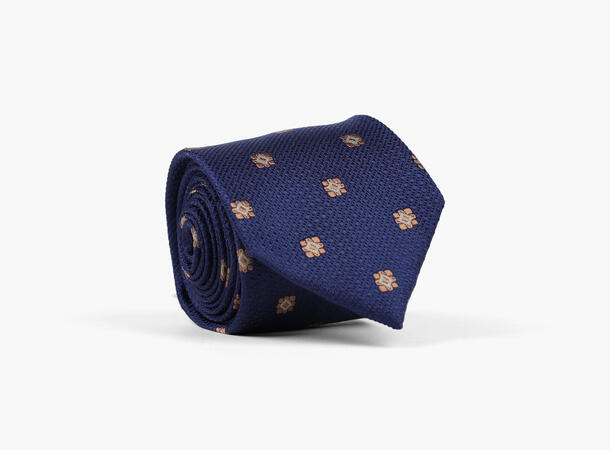 NOHR Atlas Silk Tie 7,6 cm Marine blå 79 