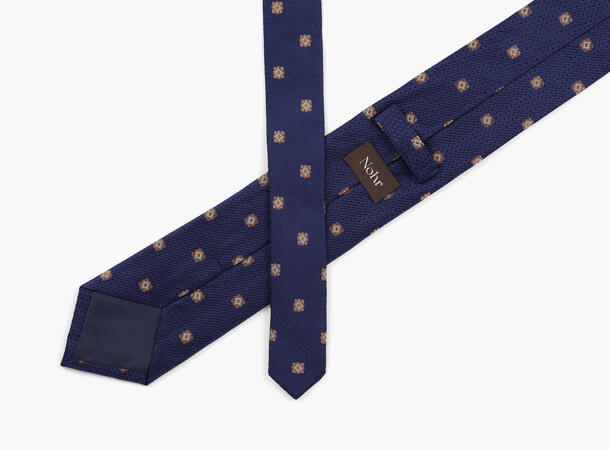 NOHR Atlas Silk Tie 7,6 cm Marine blå 79 