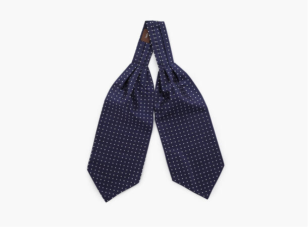 NOHR Carlos Polkadot Silk Ascot Marine blå 79 