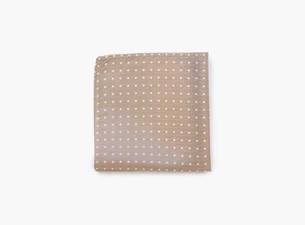 NOHR Carlos Polkadot Silk Pocket Square Beige 15 
