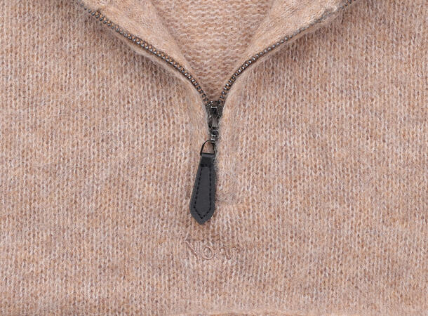 NOHR Gabriella Wool Mohair Zip Neck Beige 15 
