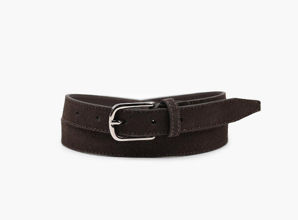 NOHR Jenny Silver Suede Leather Belt Mørk brun 19 95 cm 