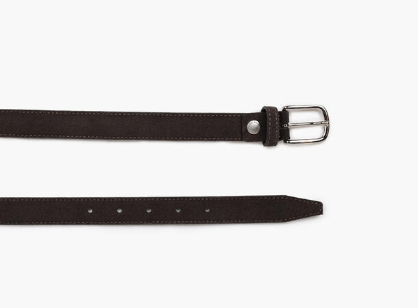 NOHR Jenny Silver Suede Leather Belt Mørk brun 19 95 cm 
