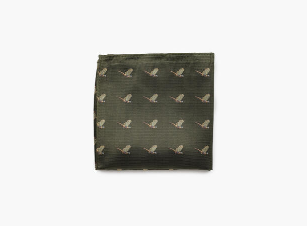 NOHR Julian Silk Pocket Square Oliven grønn 89 