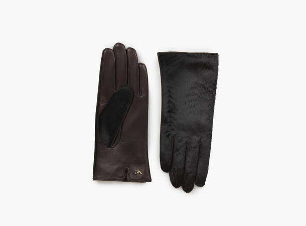 NOHR Karina Ponyhair Leather Gloves Mørk brun 19 6,5 