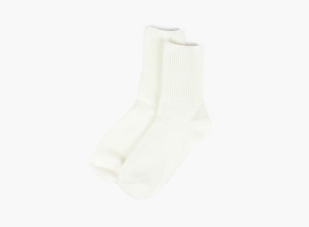 Ullsokker i Klassisk Rib 2pk hvit 01 White 