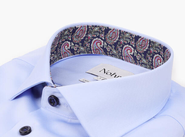 FLORIDA LS SKJORTE LYSBLÅ M/ KONTRAST-CF M-39/40 