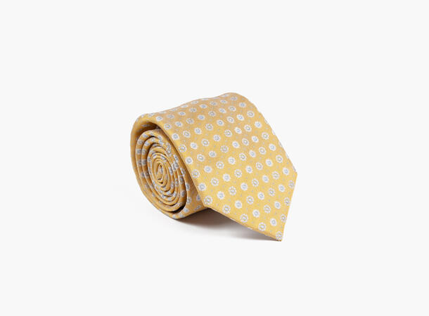 MANZINI 100% silk tie 7,6 cm width 25 Yellow 