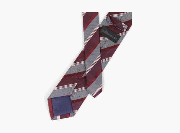 MANZINI 100% silk tie 7,6 cm width 49 Burgundy 
