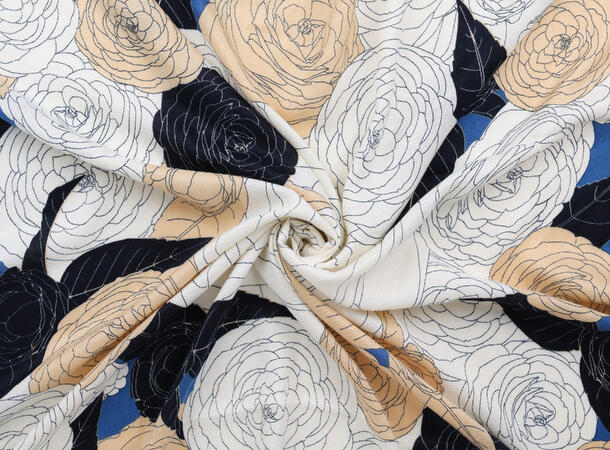 MANZINI Herringbone Skjerf 90 x 90 cm Blå 75 