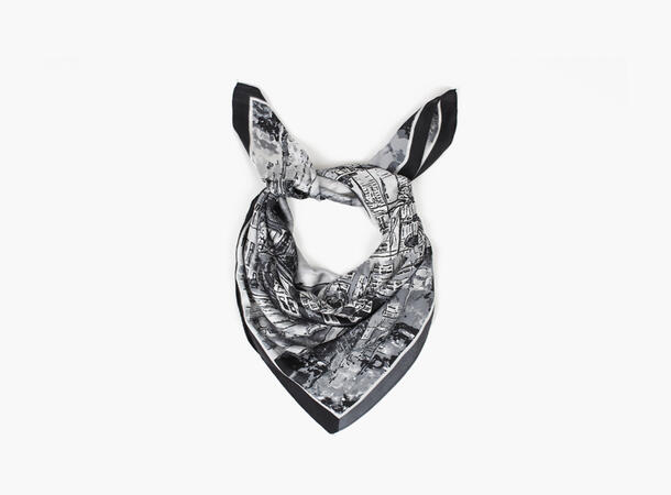 MANZINI Hometown Scarf 70 x 70 cm 09 Black 