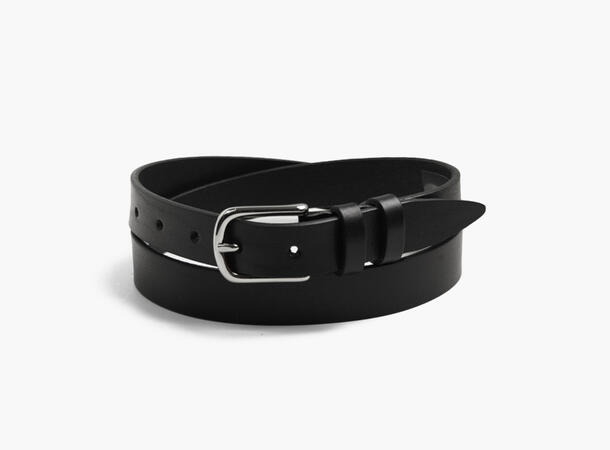 MANZINI Jenny Smalt Klassisk Skinnbelte 09 Black 85 cm 