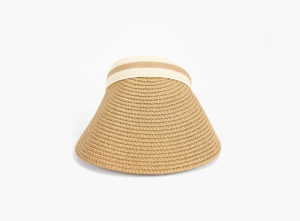 MANZINI Klassisk Solbrem med Stripe 15 Brown 