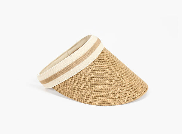 MANZINI Klassisk Solbrem med Stripe 15 Brown 