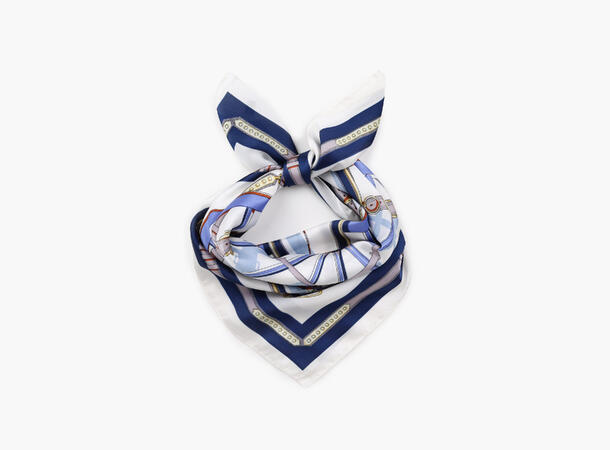 MANZINI Maritimt Satengskjerf Marine blå 79 