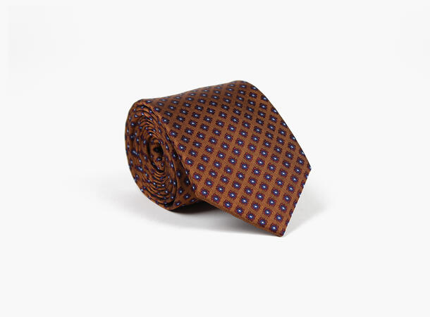 MANZINI Silkeslips Kobberbrunt Mønster 39 Burnt Orange 