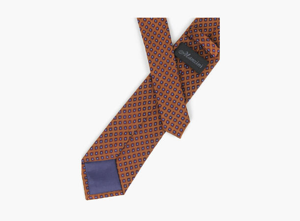MANZINI Silkeslips Kobberbrunt Mønster 39 Burnt Orange 