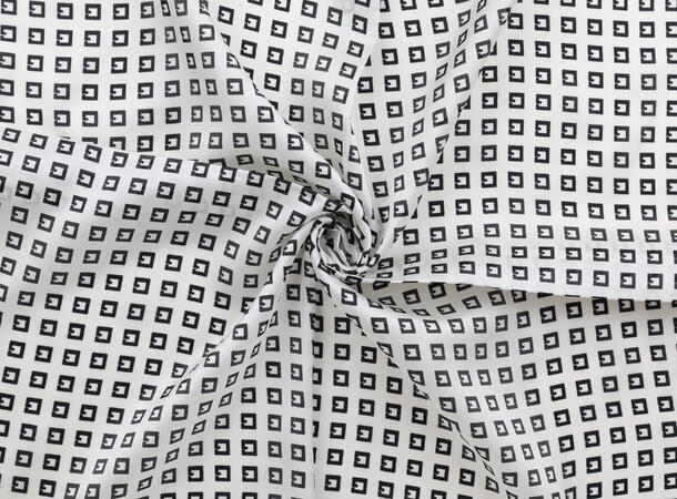MANZINI Skjerf Diamantmønster 70 x70 cm Hvit 01 
