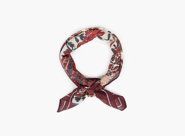 MANZINI Skjerf med Blomster Bomull/Silke Burgund 49 
