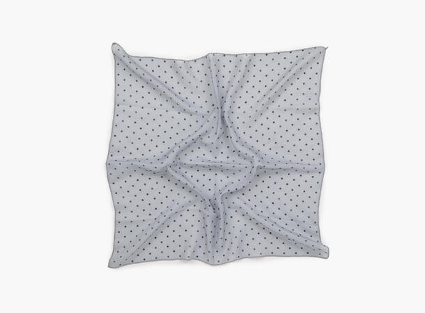 MANZINI Skjerf med Polkadot 55x55 cm Lys Blå 71 
