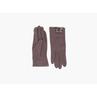 MANZINI Touch Gloves Leather Bow 19 Dk brown