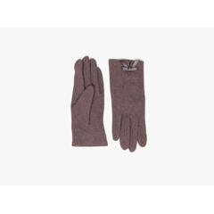MANZINI Touch Gloves Leather Bow 19 Dk brown