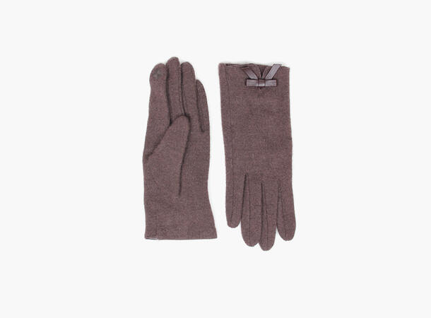 MANZINI Touch Gloves Leather Bow 19 Dk brown 