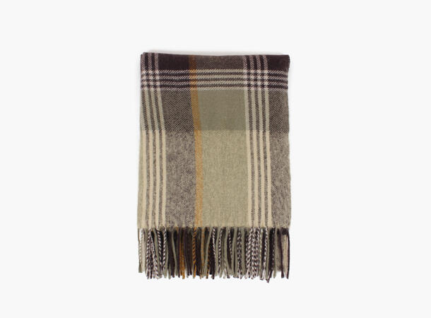 MANZINI Tykt Skjerf med Ruter Oliven grønn 89 