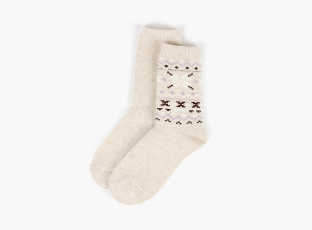 MANZINI Ullsokker med Snøkrystaller 2pk Wool 