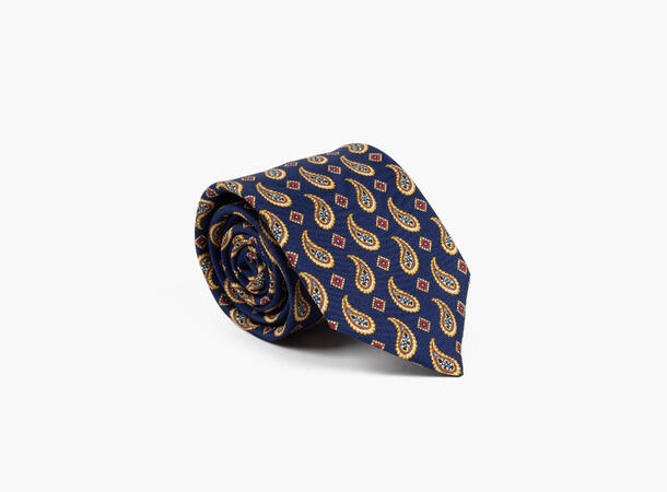 MONTECRISTO Skien Trykket Silkeslips 79 Navy 