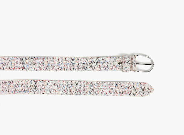 MONTECRISTO Skinnbelte med Mønster 15 Beige 90 cm 