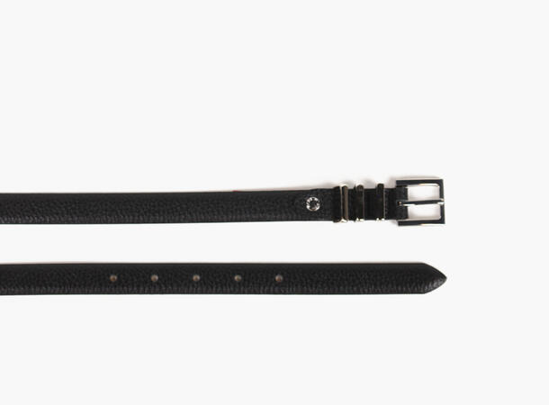 MONTECRISTO Skinnbelte med Sølvdetaljer 09 Black 85 cm 
