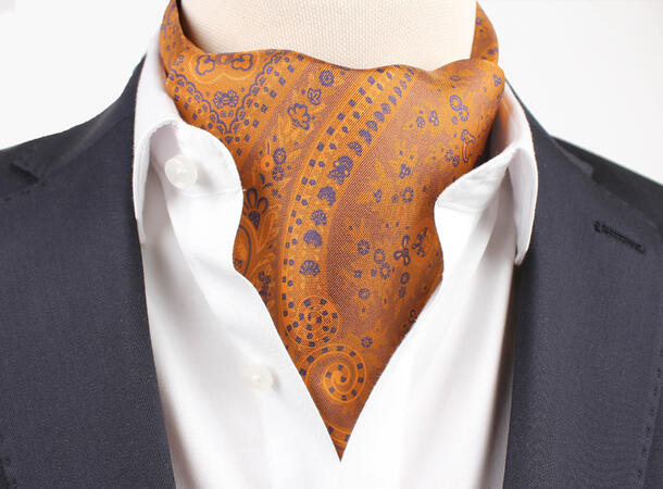 Manzini 100% silk printed silk Ascot 29 Dark yellow 