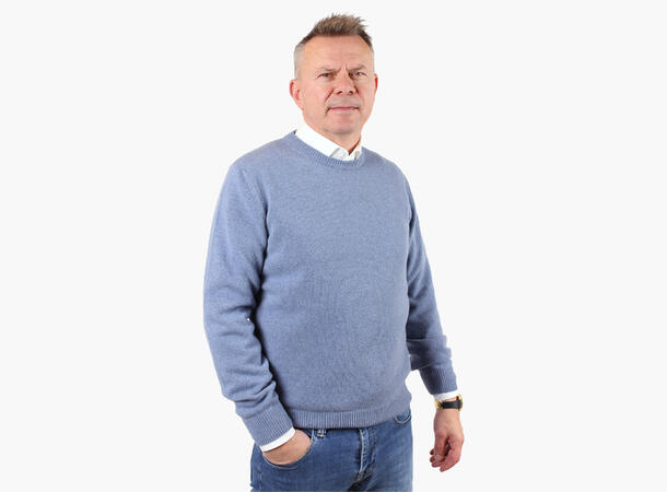 NOHR 100%  Ullgenser Rund Hals  Blå 75 Blue M 