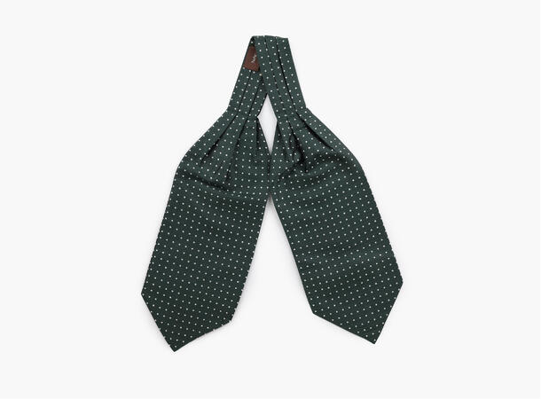NOHR Carlos Polkadot Silk Ascot Oliven grønn 89 