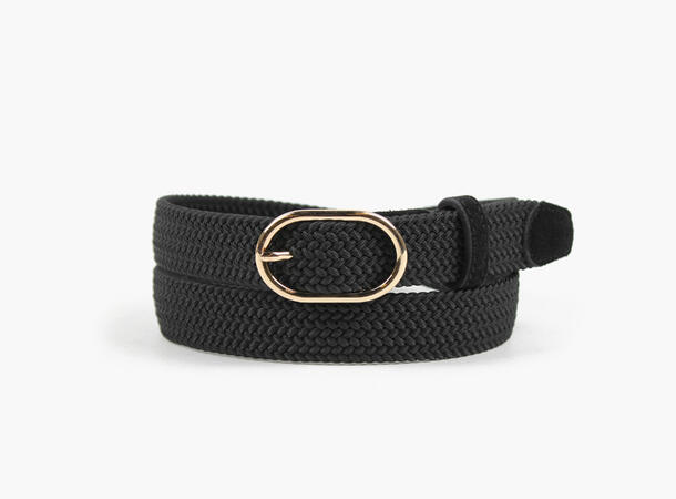 NOHR Frida Flettet Strikkbelte Oval Sort 09 85 cm 