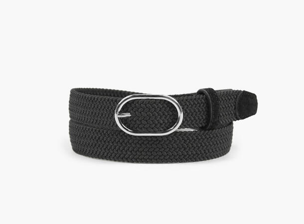 NOHR Frida Flettet Strikkbelte Oval Sort 09 85 cm 