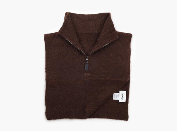 NOHR Gabriella Wool Mohair Zip Neck Mørk brun 19 