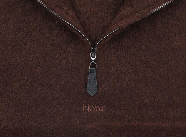 NOHR Gabriella Wool Mohair Zip Neck Mørk brun 19 