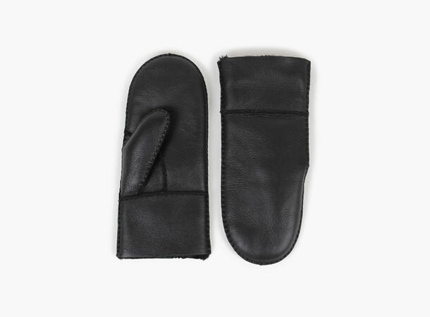 NOHR Ina Leather Shearling Mittens Sort 09 7,5 