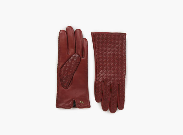 NOHR Molly Braided Leather Gloves Burgund 49 7 