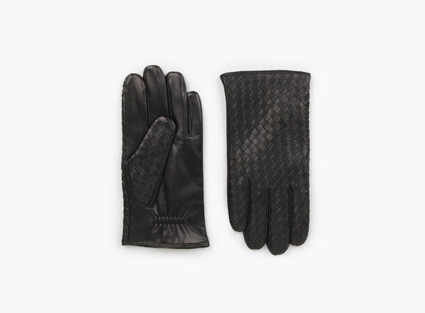 NOHR Morgan Nappa Braided Leather Gloves Sort 09 11,5 