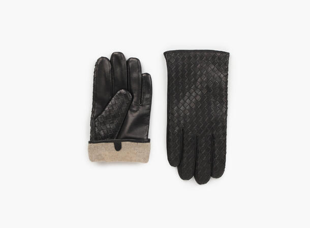 NOHR Morgan Nappa Braided Leather Gloves Sort 09 11,5 
