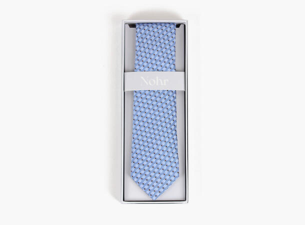 NOHR Silkeslips Don Lyseblå Rutemønstret 71 Light blue 