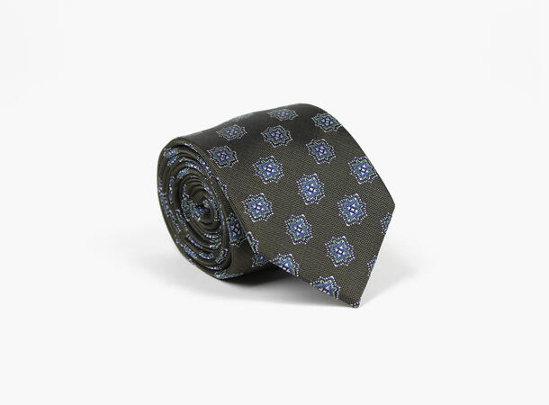 MANZINI 100% silk tie 7,6 cm width 89 Olive W33-2205-24 