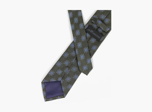 MANZINI 100% silk tie 7,6 cm width 89 Olive W33-2205-24 