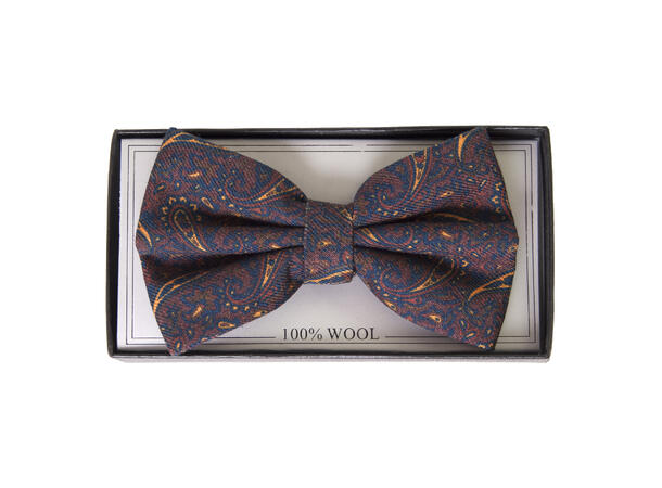 MANZINI 100% wool bowtie in box Col. brown 19 