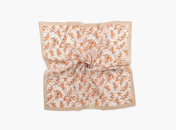 MANZINI Bomullskjerf Floral 70 x 70 cm Sand 13 